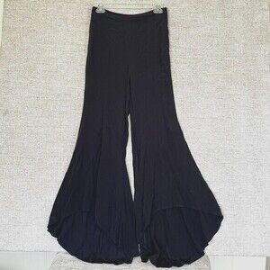 Honey Punch High-Low Flare Trousers Womens S Black High-Rise Pants Side‎ Zip